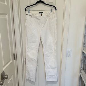 Ralph Lauren Women's White Straight Leg Stretch Jeans Size 10